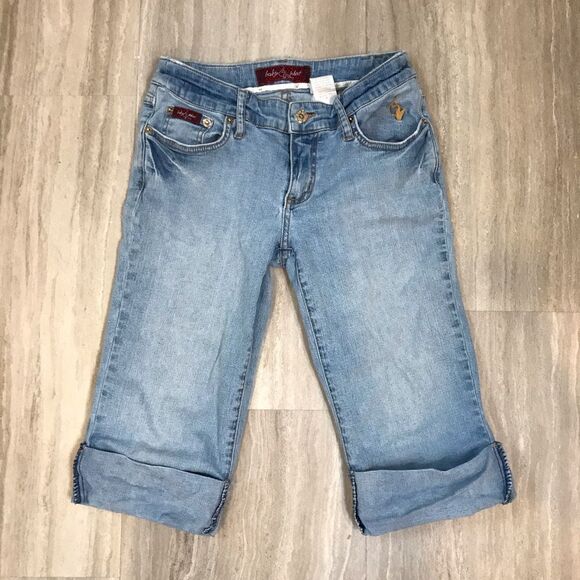 Baby Phat Cuffed Cropped Jeans sz 5 - Picture 3 of 9
